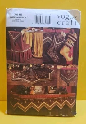 Vogue Pattern 7815 UNCUT Tree Skirt Mantle Cover Stockings Christmas Sewing - Image 1 of 4