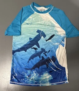 Lands End Boy’s Shark Swim Guard Shirt Size Medium (8) - Picture 1 of 3