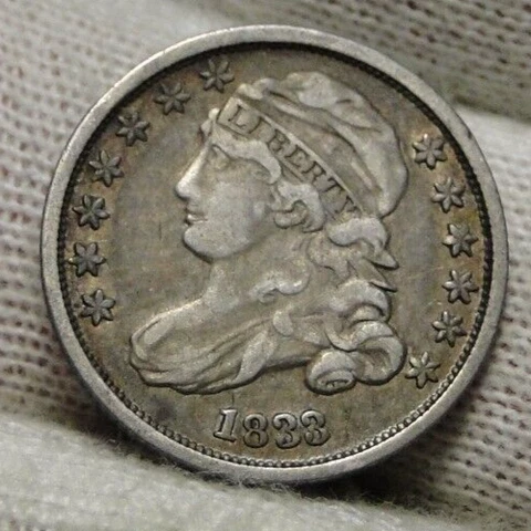 1833 Capped Bust Dime 10 Cents Cover