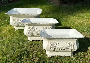 Exquisite 3-Piece Plant Box Flower Pot Shabby Planter New - Picture 1 of 14