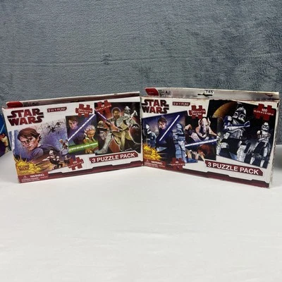 Paquete de 3 rompecabezas Cardinal Disney Star Wars Clone Wars - Juego de 2 cajas - ¡Nuevo! Foto 1 de 4
