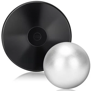 2 pezzi Set di ferri da stiro 1 kg Shot Put disco di gomma colpo nero put 8 libbre colpo pu... - Foto 1 di 6