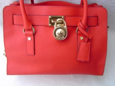 AUTÉNTICO BOLSO DE CUERO SAFFIANO NARANJA/ROJO MICHAEL KORS USADO EN EXCELENTE ESTADO/LN Foto 1 de 4