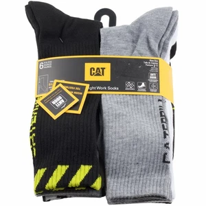 Calcetines de trabajo de peso medio Caterpillar CAT para hombre 6 pares talla 8-12 blanco negro gris - Imagen 1 de 2
