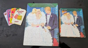 De colección 1987 Barbie y Ken 100 PC Puzzle y Barbie Shopping Spree Tarjetas Mattel - Imagen 1 de 9