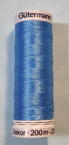 Gutermann Embroidery Thread BLUE 100% Viscose 200m - 220yds/vgs - Picture 1 of 3