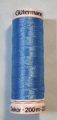 Gutermann Embroidery Thread BLUE 100% Viscose 200m - 220yds/vgs - Image 1 of 3