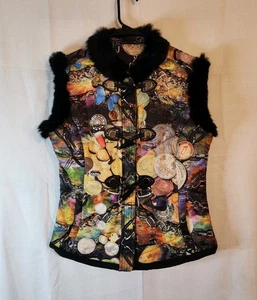 Adore Women's Vest Jacket Art Colorful Size Medium - Picture 1 of 18