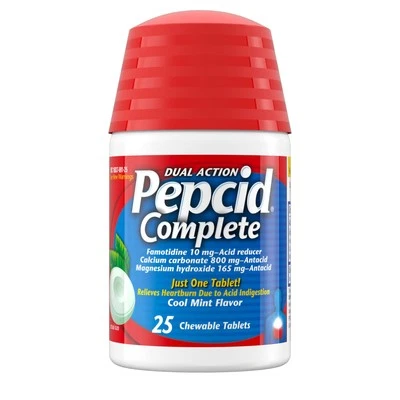 	Pepcid Completo Antiácido Masticable Alivio de la Acidez Estomacal Como Nuevo 25 ct	 Foto 1 de 4