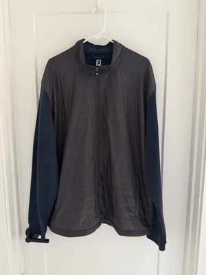 FootJoy Full-Zip Hybrid Golf Jacket - Insulted - Men’s XXL - Navy Blue & Black - Image 1 of 4
