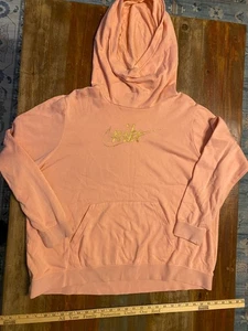 Nike Women’s Cowl Neck Hoodie Sweatshirt Size 2XL Pink  Long Sleeve Swoosh - Picture 1 of 5