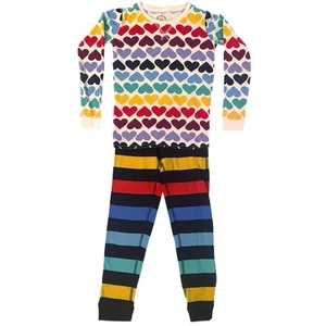 PRIMARY KIDS Organic Cotton Long Top/Pants PJ Pajama Set Size 8 - 9 Y Rainbow - Picture 1 of 7