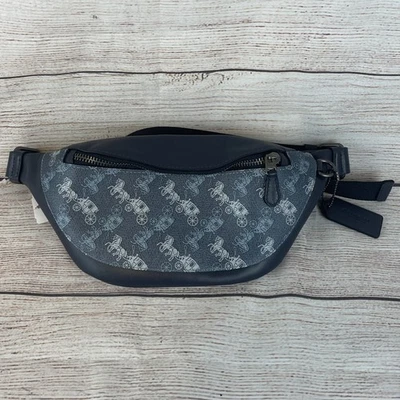 Coach C4138 Warren Mini Belt Bag with Horse Carriage Dot Pale Jewel Blue - Image 1 of 4
