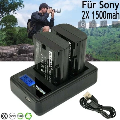 BONACELL NP-FW50 Akku + Ladegerät Für Sony Alpha 6000 6300 6400 6500 A7R Batterie Li-ion