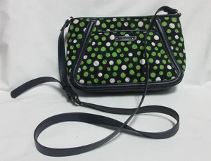 Vera Bradley Crossbody Bag Purse Lucky Dots Navy- Green- White- Polka Dots - Afbeelding 1 van 10