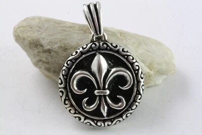 Royal Lilie Corona Croce Templare Ciondolo 925 Argento Reale / 248 - Immagine 1 di 4