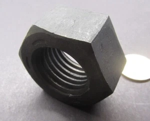 Grade 8 Steel Plain Hex Nut RH, 1 3/8"-6 x 2 1/16" W x 1 11/64" H, 2 Pc - Picture 1 of 11