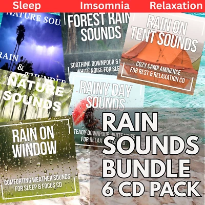 RAIN SOUNDS CD BUNDLE – x6 CD PACK FOR SLEEP, RELAXATION, MEDITATION & STRESS - Изображение 1 из 4