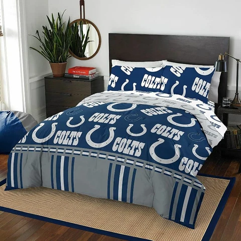 Indianapolis Colts NFL Rotary Full Bed in a Bag Set Cover