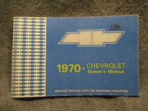 Chevrolet Chevy 1970 guía manual del usuario n 3970663 libro de referencia 1379 para propietarios - Imagen 1 de 3