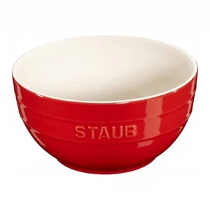Ciotola di miscelazione in ceramica piccola zuppa dessert cereali forno polvere sicura rosso ciliegia 12 oz  - Foto 1 di 5