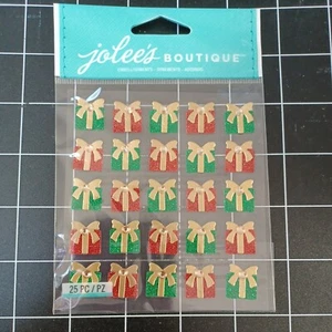 STICKERS Christmas present mini ornaments tree metallic dollhouse glitter gift - Picture 1 of 2