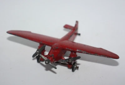 Vintage C.A.W. #12 Ford Tri-Motor Model 4 Slush Metal Toy Airplane Red - READ - Image 1 of 4