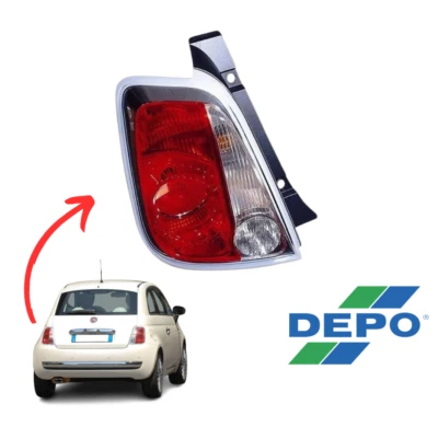 STOP SX FIAT 500 2007 2012 FARO FANALE POSTERIORE BIANCO-ROSSO (NON PER CABRIO) - Immagine 1 di 4