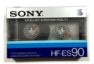 SONY HF-ES 90 casete de audio vintage cinta en blanco sellada Hecho en Japón Tipo I - Imagen 1 de 3