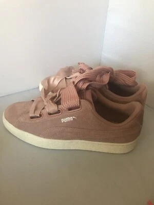 Puma Suede Heart Safari Womens Trainers Lace Up Pink/Rose Gold Leather Size 9 - Image 1 of 3