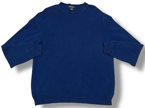 Vintage Eddie Bauer dunkelblau Baumwolle Grobstrick Pullover Herren Unisex Größe XL - Bild 1 von 5