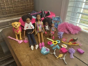 Mattel Barbie Doll AA Sisters with Car Lot - Picture 1 of 17