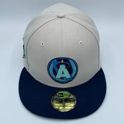 California Angels Hat Cap Gray Navy Teal Fitted 8 59FIFTY All Star Game 1989 MLB - Image 1 of 4