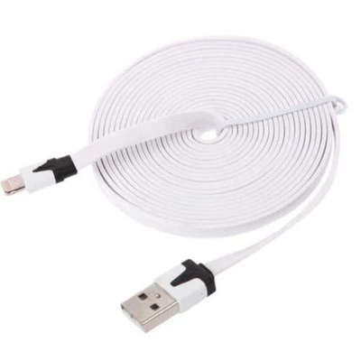 10FT 3M flat noodle USB Data Sync charger Cable FOR apple iPhone 8 7 6 plus 5 5s - Image 1 of 4