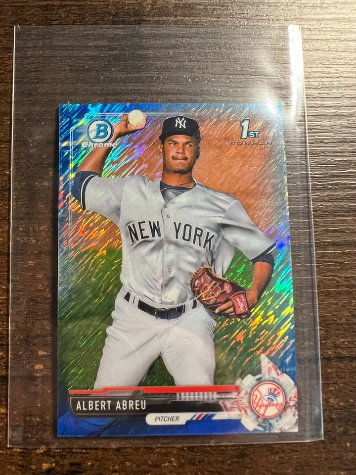 A108,894- 2017 Bowman Chrome Mini Blue Shimmer Refractors #BCP153 A. Abreu/150 - Image 1 of 1