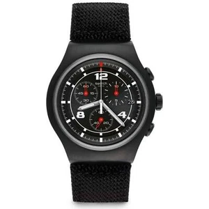Swatch Men's Watch Irony Thenero Chronograph Quartz Black Dial Strap YOB404 - Picture 1 of 3