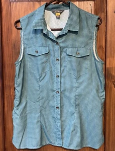 Eddie Bauer Women’s SZ M Sleeveless Button-Down Zipper Side Pocket - Picture 1 of 7