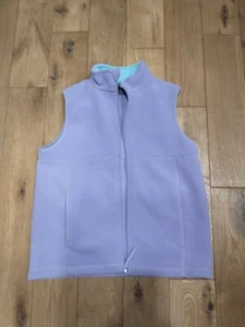 LL BEAN Light Purple Fleece Vest Kids Large 14/16 Full Zip Up Pockets - Picture 1 of 4