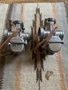 Yamaha Banshee 350 34mm Keihin PJ alcohol Carb Set Carbs Polished Carburetors - Picture 1 of 11