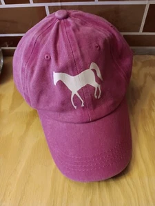 Pink Baseball Cap White Horse Adjustable No Tags Pony Hat New - Picture 1 of 2