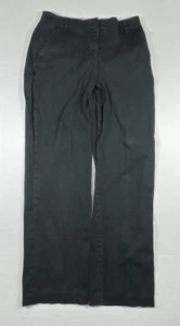 Croft & Barrow Woman’s  Black Stretch Pant Size 8 Average Flat Front Cotton - Picture 1 of 7