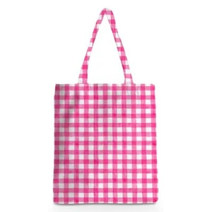 Checkered Tote Bag Preppy Gingham Weekend Bag Aesthetic Reusable Grocery - Picture 1 of 6