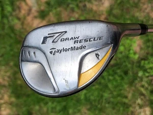 Taylormade R7 Draw Rescue 4 Hybrid 22* Stiff Steel 90 Step RH golf club old grip - Picture 1 of 7