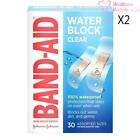Johnson & Johnson Band Aid Water Block Clear 30 Assorted Sizes 2 Packs New
