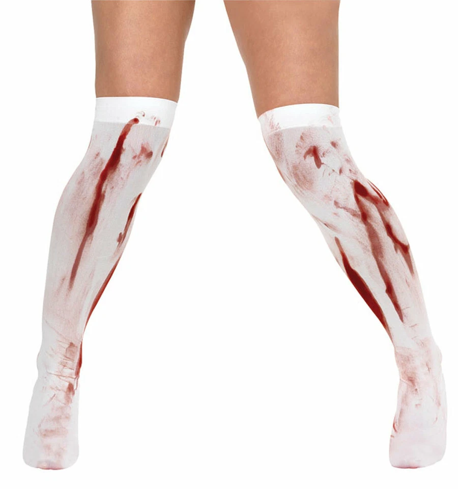 Fantasia fantasia fantasia Halloween meias brancas manchadas de sangue - Imagem 1 de 1