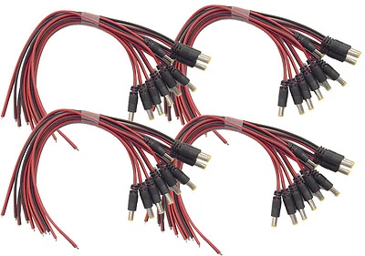 40pcs Security CCTV Camera DC Power Jack 2.1mmx5.5mm Connector Pigtail Male End - Image 1 of 4