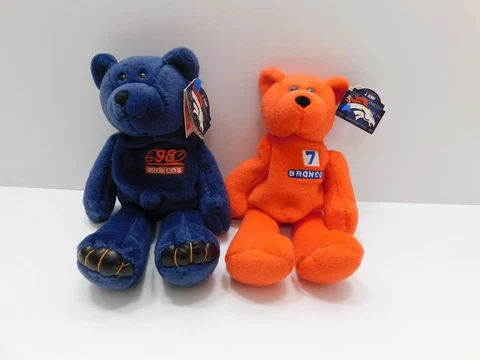 Limited Treasures John Elway Premium Pro Bears Lot of 2 Plush NFL Broncos #7 Cover