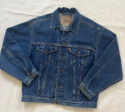 LEVI'S Clásico Jean Denim Trucker Chaqueta Abotonada Para Hombres Mediana Naranja 70511-0289 Foto 1 de 4