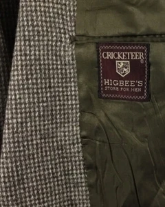 Vintage Cricketeer Sport Coat Men’s 42L Pure Wool Brown Tweed Leather Buttons - Picture 1 of 10