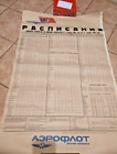 ORIG. 1988 Rosyjski Radziecki Aeroflot Plakat rozkładu jazdy Plakat MINSK Lotnisko Samolot
